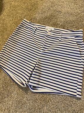 Liz Claiborne White and Navy Striped Women's Bermuda Shorts